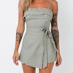 Princess Polly khaki green romper